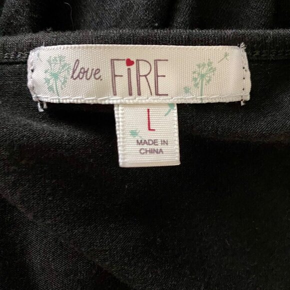 Love Fire Black Short Sleeve Dress Eyelet Waist Cutout Detail Junior's Large - Picture 9 of 11